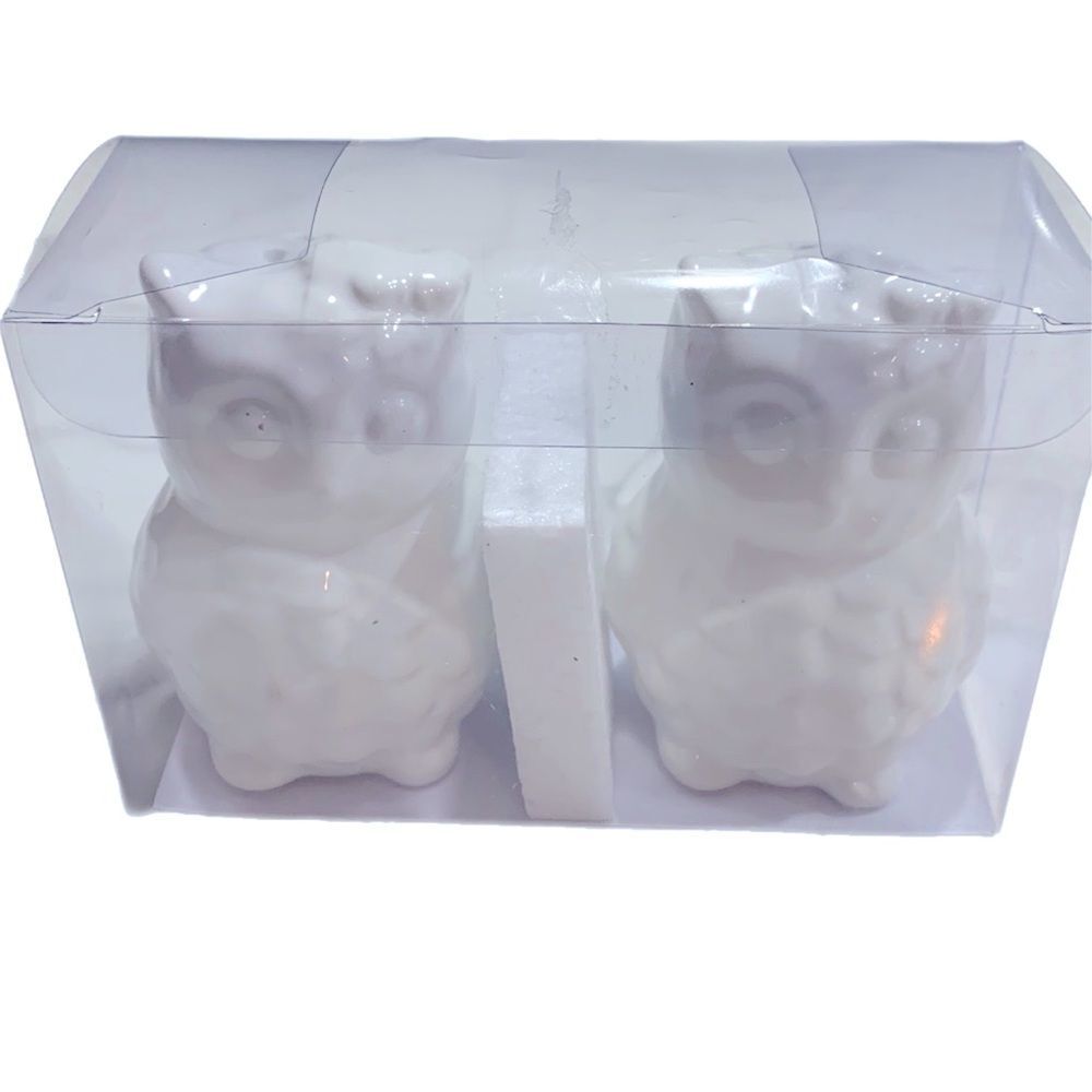 OWL Figurine White SALT and PEPPER Kitchen Shakers Home Decor